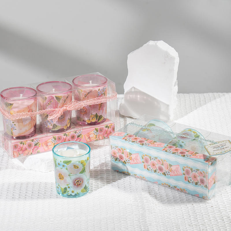 Mors dag klassiska små runda glaskopp doftljus 3st set-eco sojaljus tillverkare