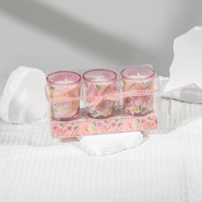 Mors dag klassiska små runda glaskopp doftljus 3st set-eco sojaljus tillverkare