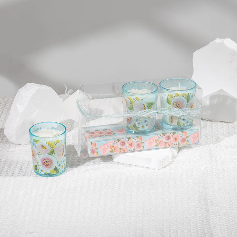 Mors dag klassiska små runda glaskopp doftljus 3st set-eco sojaljus tillverkare