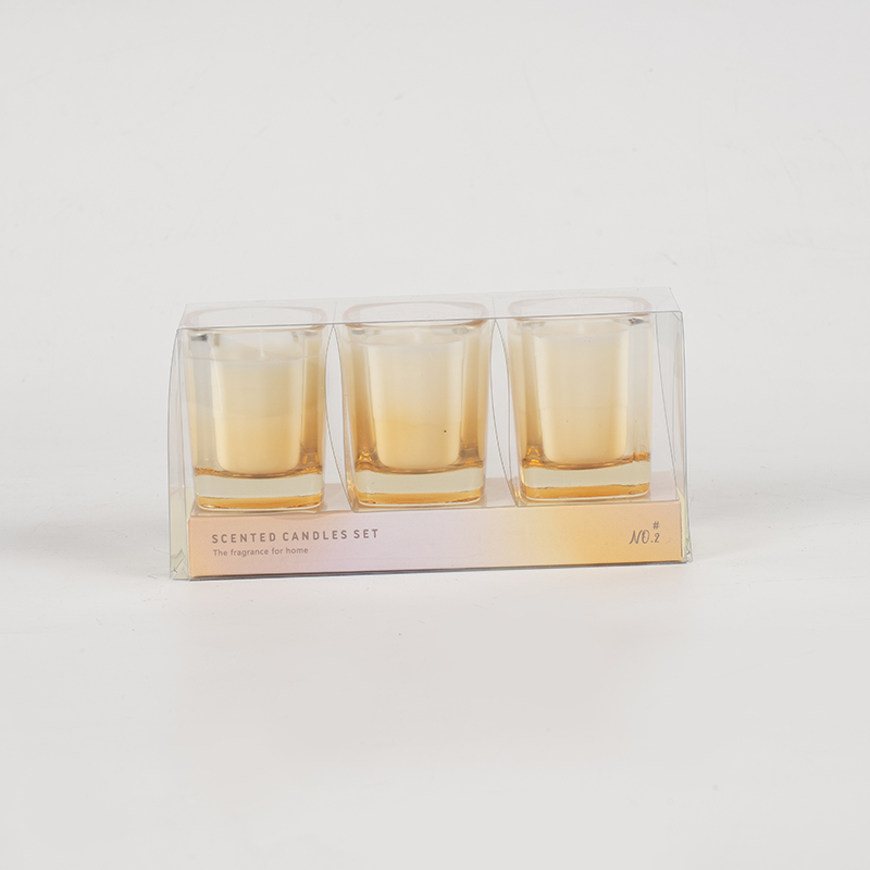 3 st fyrkantiga ljus set med gradientfärg