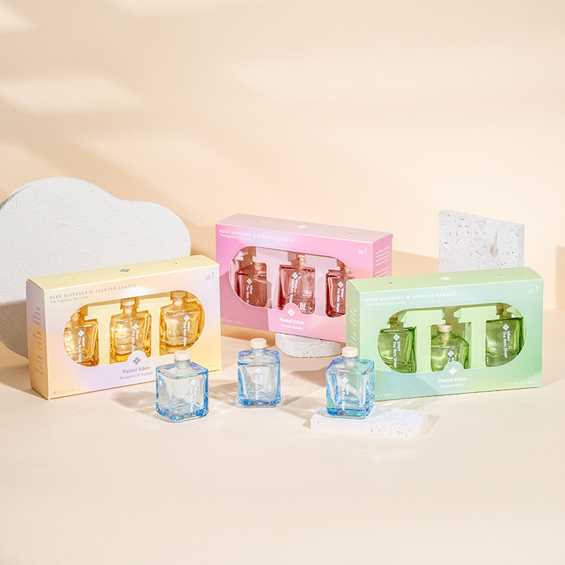 3PCS fyrkantig flaska vassspridare set-3ST aromset