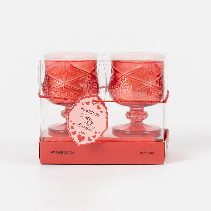 Valentine klassisk stilfull kopp doftljus 2PCS set-ogranic eko sojavax ljus set tillverkare
