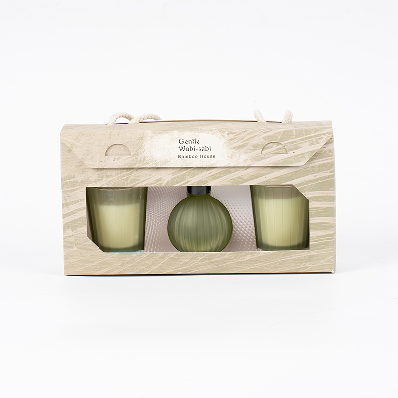 Vertikala randiga små glasögon doftljus X2 Vertikal randig liten glödlampa flyktig reed diffusor flaska