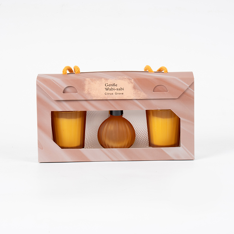 Vertikala randiga små glasögon doftljus X2 Vertikal randig liten glödlampa flyktig reed diffusor flaska